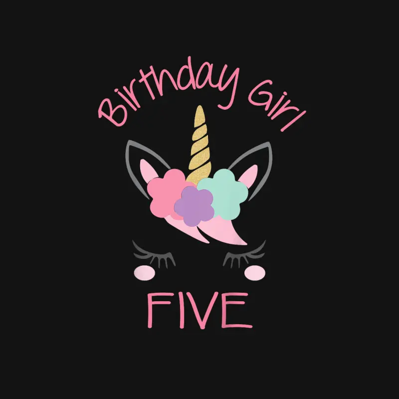 Kids 5Th Birthday Unicorn Outfit, 5Th Birthday Girl Shirt Unisex Long Sleeve T-Shirt