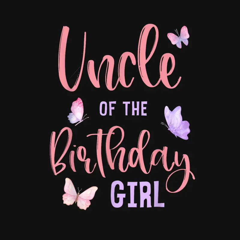 Uncle Of The Birthday Girl Butterfly Party Matching Family Baby Onesie