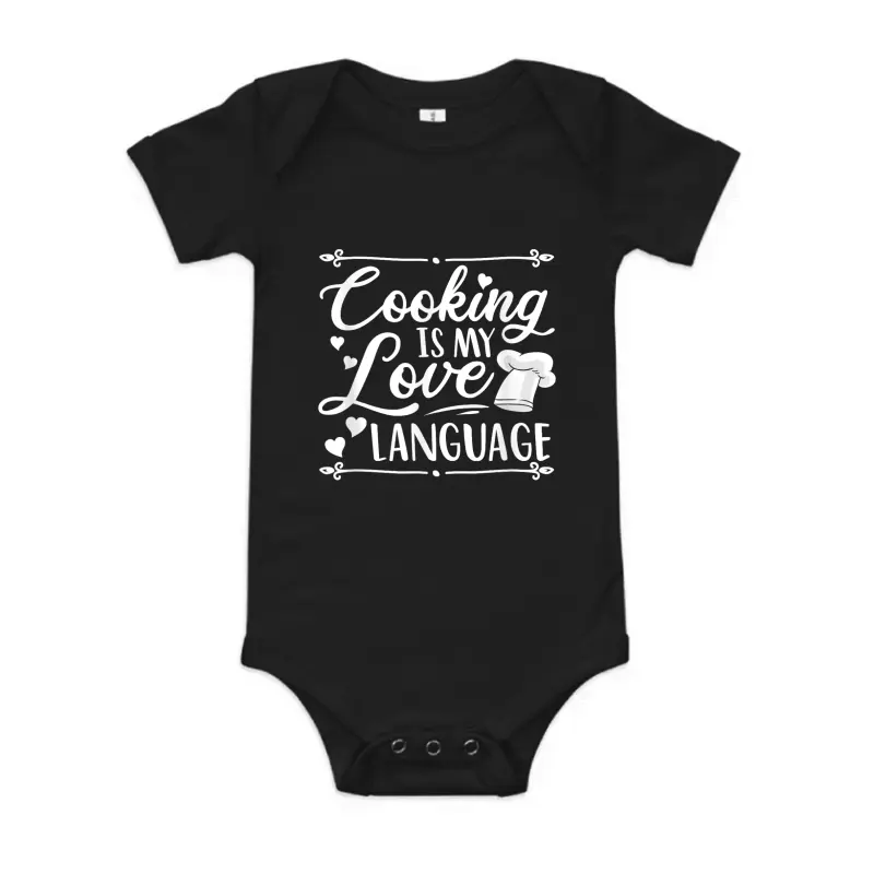 Cooking Is My Love Language Kitchen Funny Cooking Chef Baby Onesie