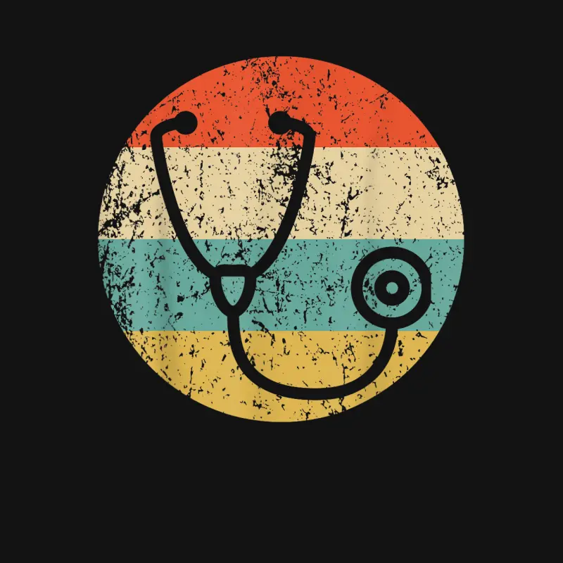 Doctor Nurse Vintage Retro Stethoscope Unisex Long Sleeve T-Shirt