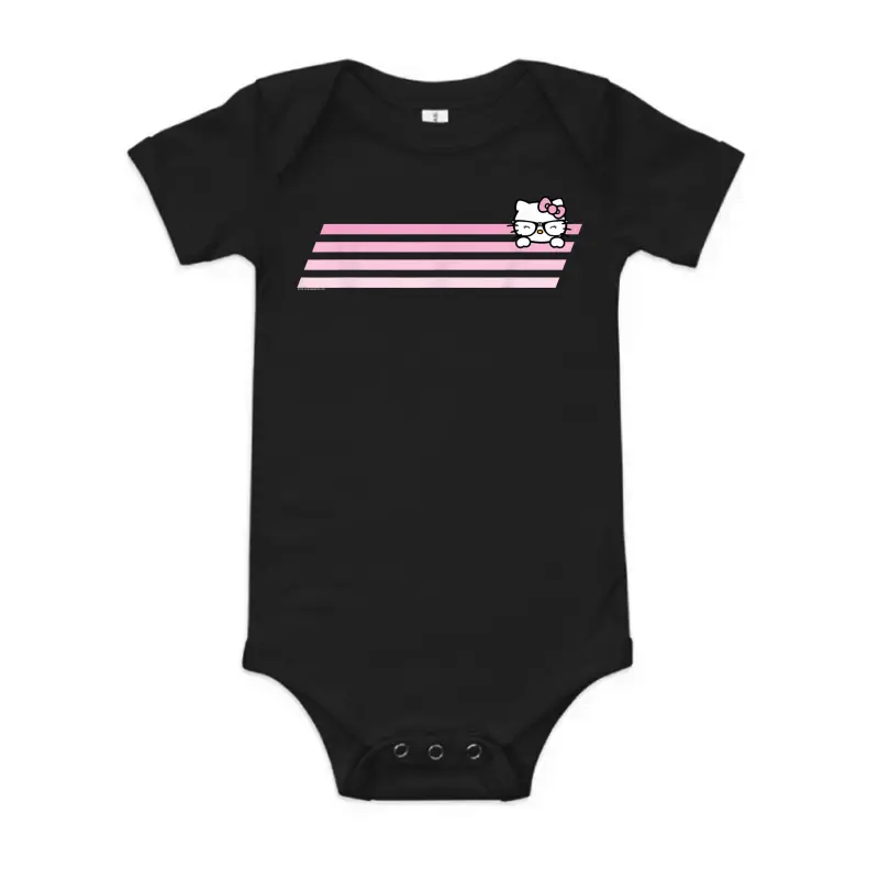Hello Kitty Nerd Glasses Retro Stripe Tee Shirt Baby Onesie