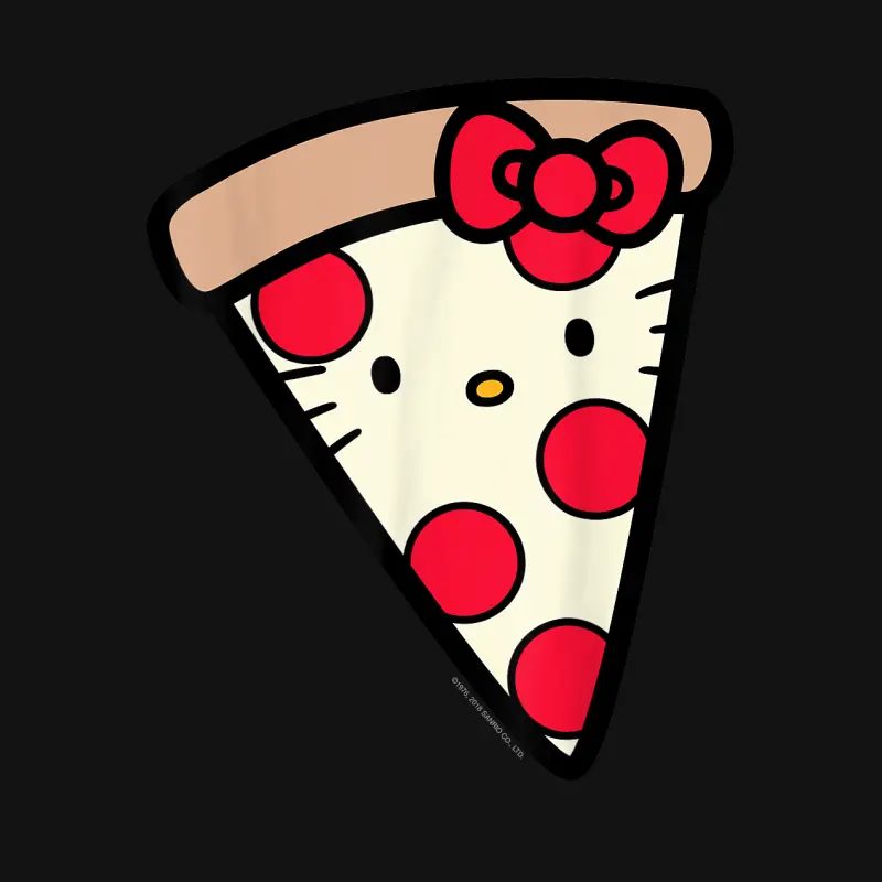 Hello Kitty Pizza Slice Tee Shirt Unisex Long Sleeve T-Shirt
