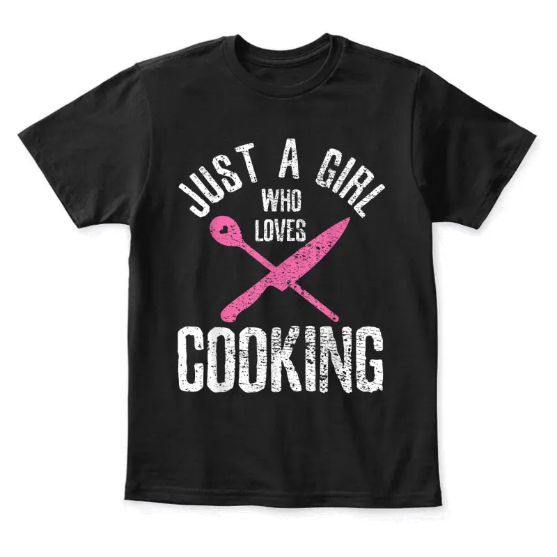 Cook Just A Girl Who Loves Cooking Chef Vintage Youth Staple T-Shirt