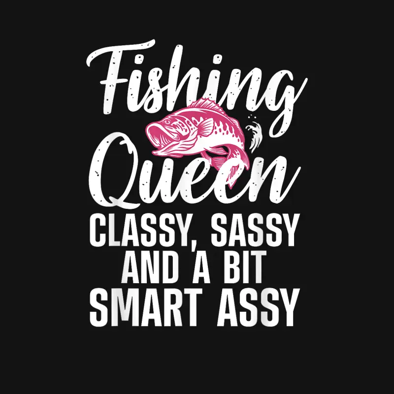 Funny Fishing Queen Design For Women Ladies Fishing Lovers Unisex Long Sleeve T-Shirt