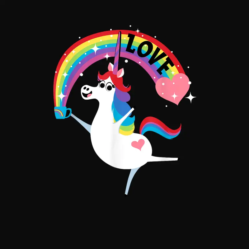 Disney And Pixar’s Inside Out Rainbow Unicorn Love Unisex Staple T-Shirt