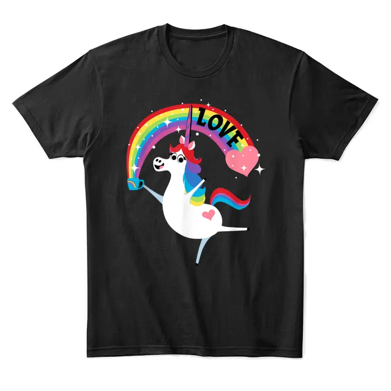 Disney And Pixar’s Inside Out Rainbow Unicorn Love Unisex Staple T-Shirt