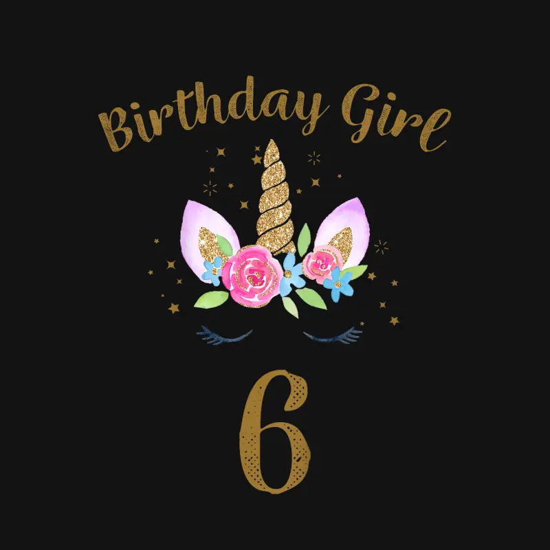 Kids 6Th Birthday Girl Unicorn Shirt 6Th Birthday Outfit Unisex Long Sleeve T-Shirt