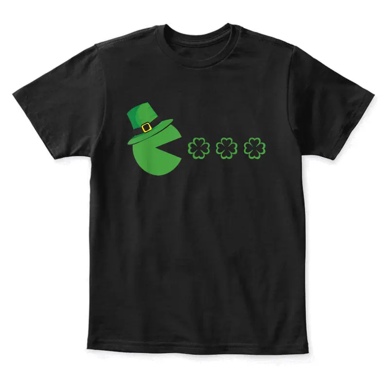 St Patricks Day Leprechaun Eat Clovers Funny Boys Girls Kids Youth Staple T-Shirt