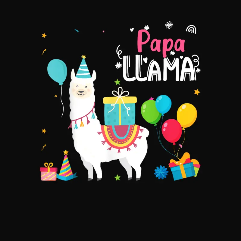 Cute Papa Llama Birthday Girl Family Matching Unisex Staple T-Shirt