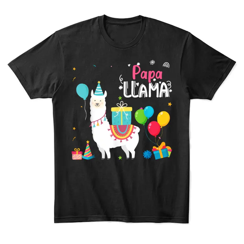 Cute Papa Llama Birthday Girl Family Matching Unisex Staple T-Shirt
