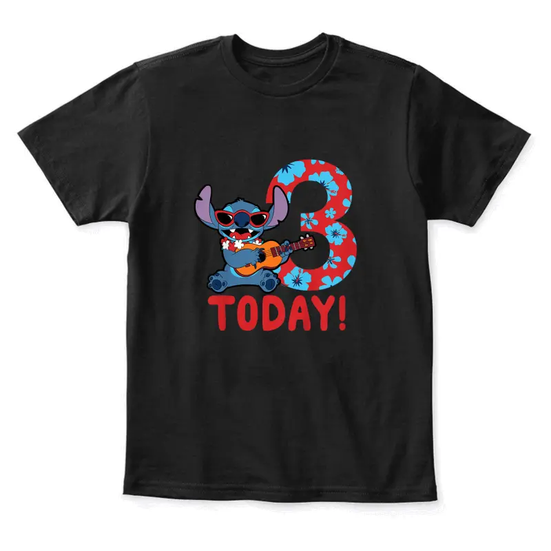Kids Disney Lilo & Stitch Tropical Birthday 3 Years Old Today Youth Staple T-Shirt