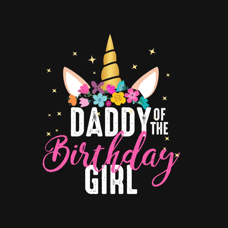 Daddy Of The Birthday Girl Father Gift Unicorn Birthday Youth Staple T-Shirt
