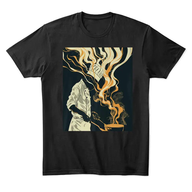 Abstract Line Cook Head Sous Chef Kitchen Cooking Food Art Premium Unisex Staple T-Shirt