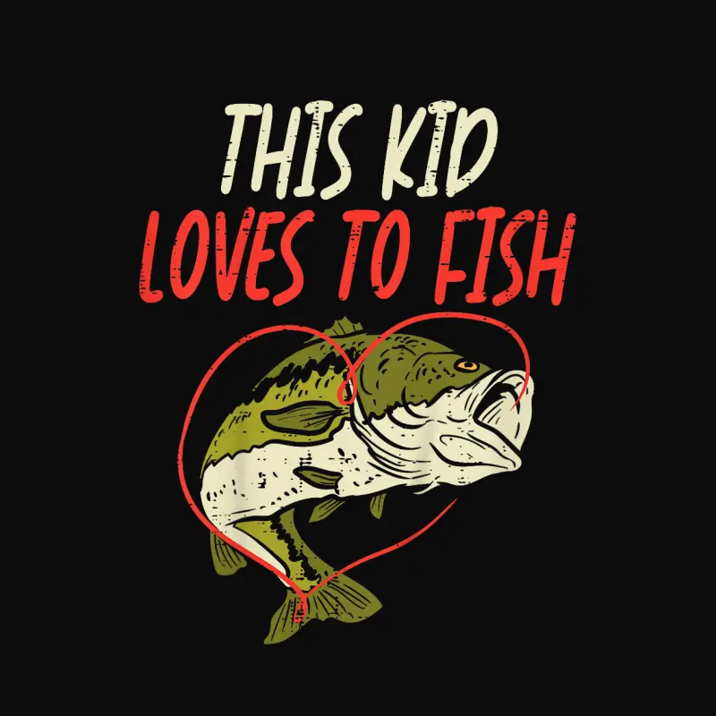 This Kid Loves To Fish Bass Fishing Family Matching Gift Unisex Staple T-Shirt