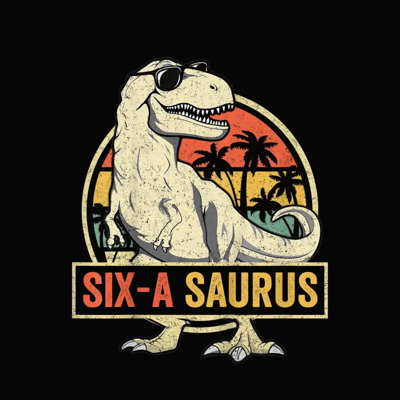 6 Year Old Dinosaur Birthday 6Th T Rex Dino Six Saurus Toddler Staple T-Shirt