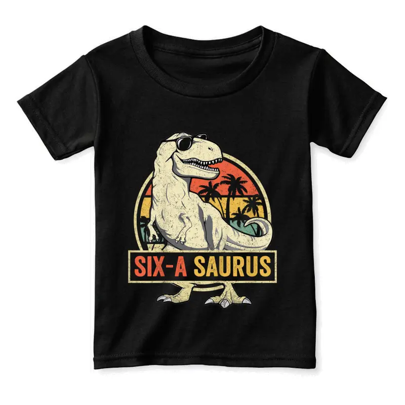 6 Year Old Dinosaur Birthday 6Th T Rex Dino Six Saurus Toddler Staple T-Shirt