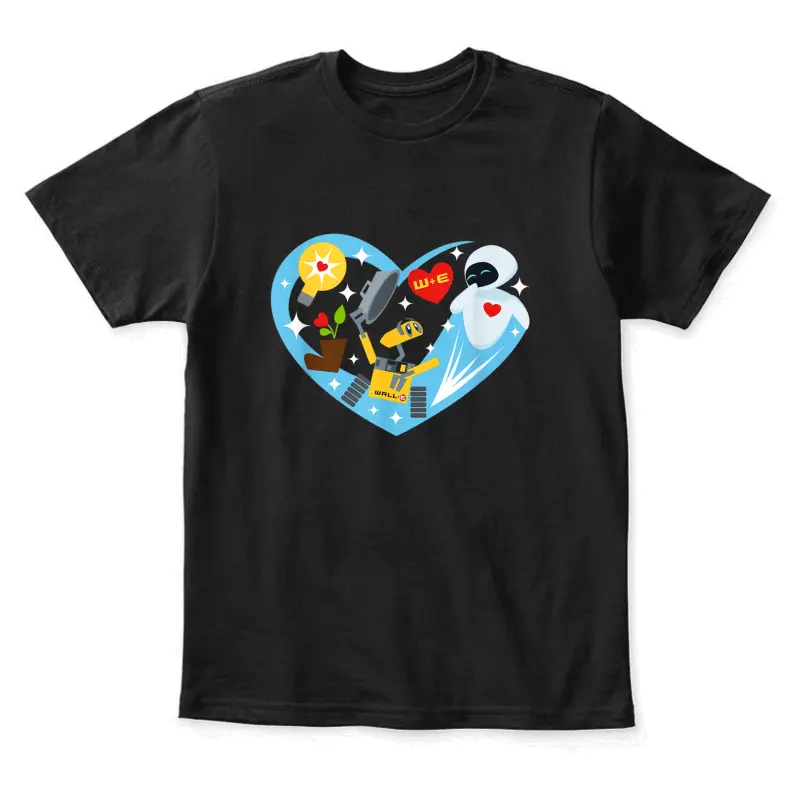 Disney And Pixar’s Wall-E And Eve Heart Valentine’s Day Youth Staple T-Shirt