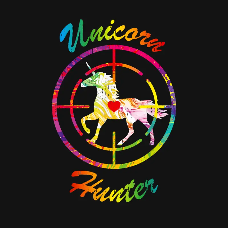 Unicorn Hunter Mens Boys Rainbow Horse Humor Hate Unicorns Unisex Long Sleeve T-Shirt