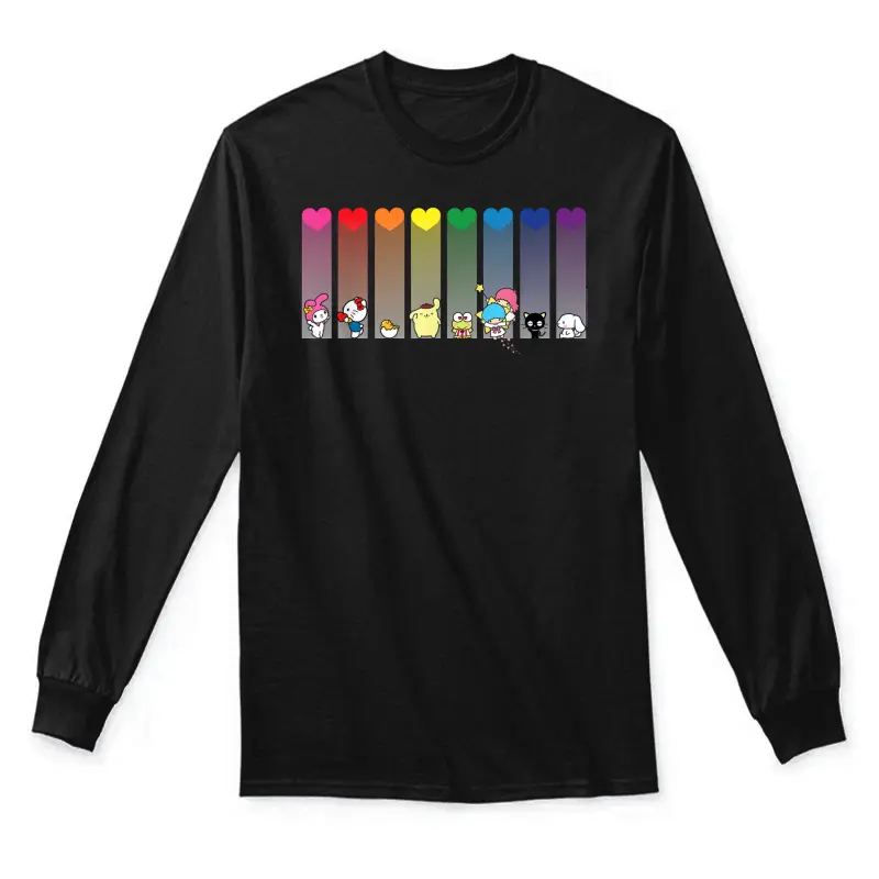 Hello Kitty And Friends Sanrio Rainbow Unisex Long Sleeve T-Shirt