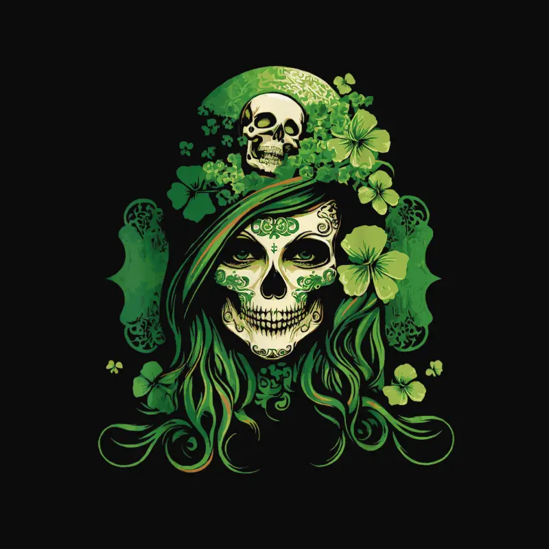 St.patrick's Day Leprechaun Shamrock Skull Woman Unisex Staple T-Shirt