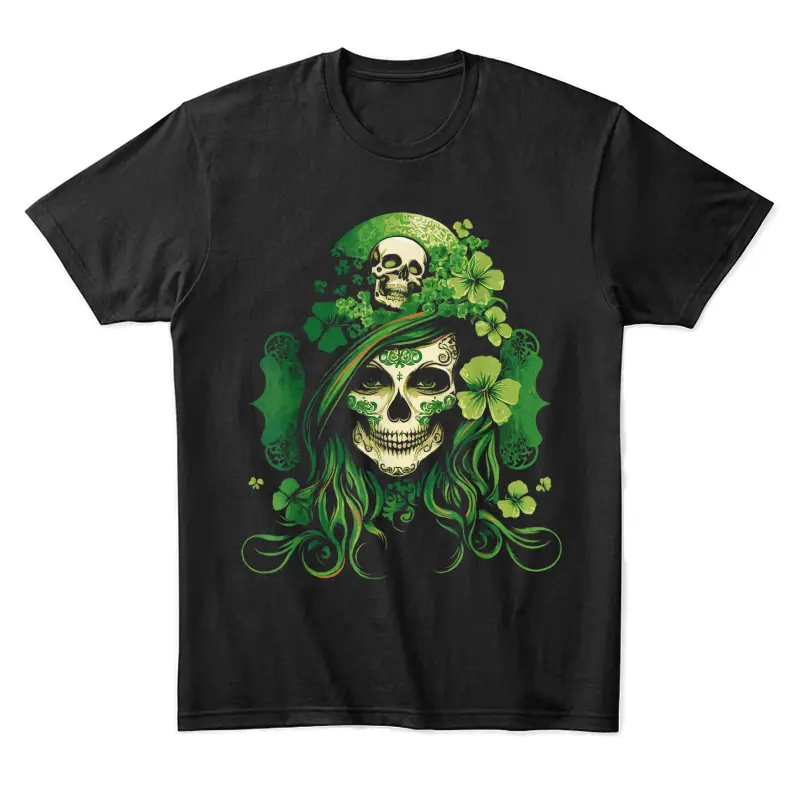 St.patrick's Day Leprechaun Shamrock Skull Woman Unisex Staple T-Shirt