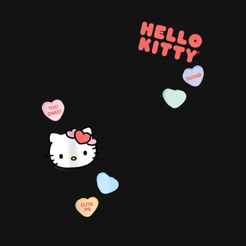 Hello Kitty Candy Hearts Valentine Tee Shirt Unisex Long Sleeve T-Shirt
