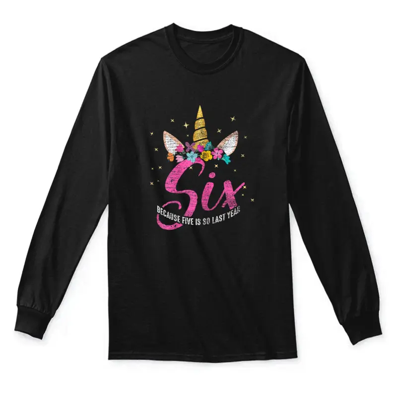 6 Years Old Birthday Girl Gifts Unicorn 6Th Birthday Unisex Long Sleeve T-Shirt
