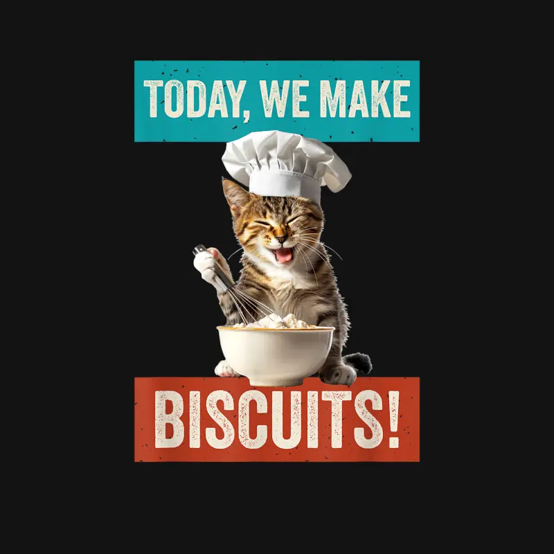 Cat Make Biscuits Funny Cat Baker Kitten Cook For Cat Owner Unisex Long Sleeve T-Shirt