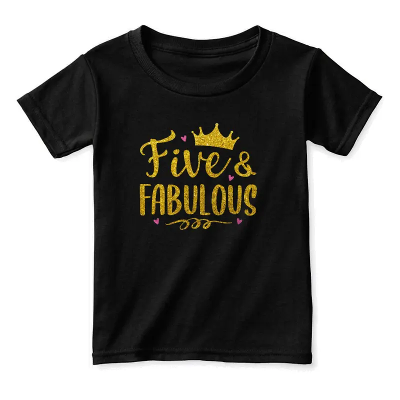 5 Years Old Fabulous 5Th Birthday Princess Toddler Staple T-Shirt