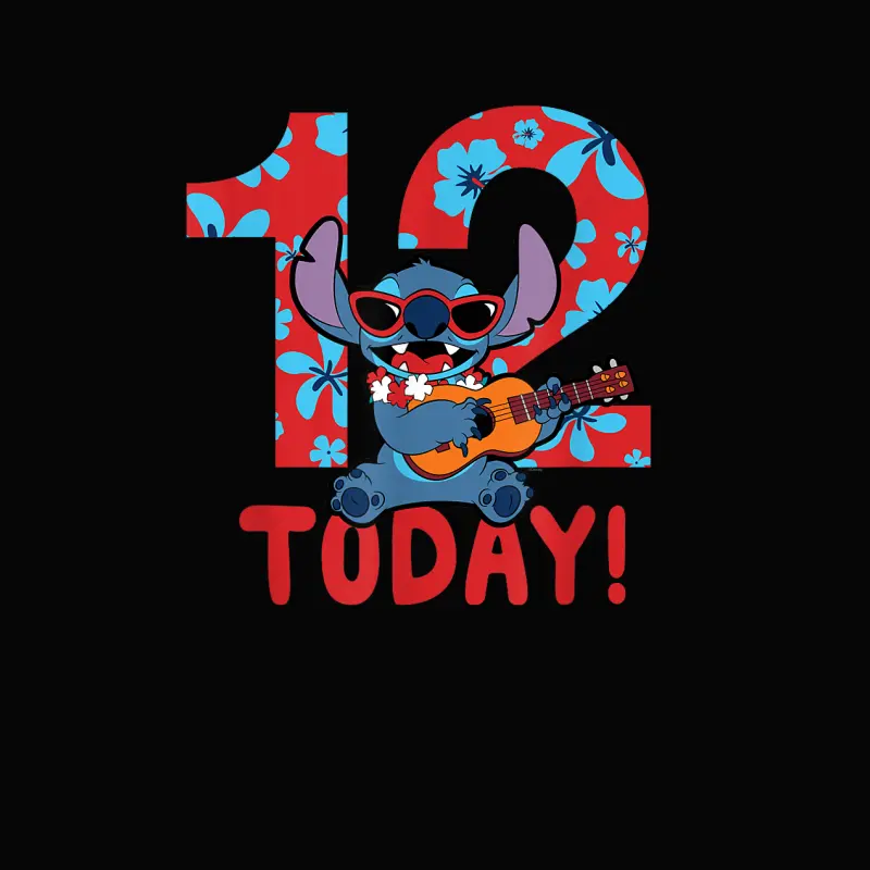 Disney Lilo & Stitch Tropical Birthday 12 Years Old Today Toddler Staple T-Shirt