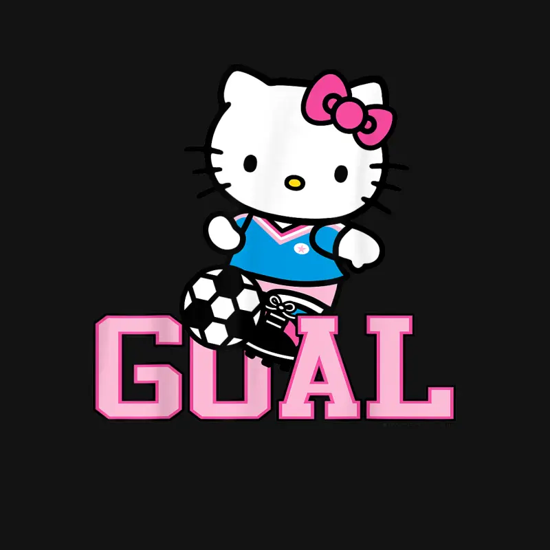Hello Kitty Soccer Goal Sports Athlete Tee Shirt Youth Staple T-Shirt
