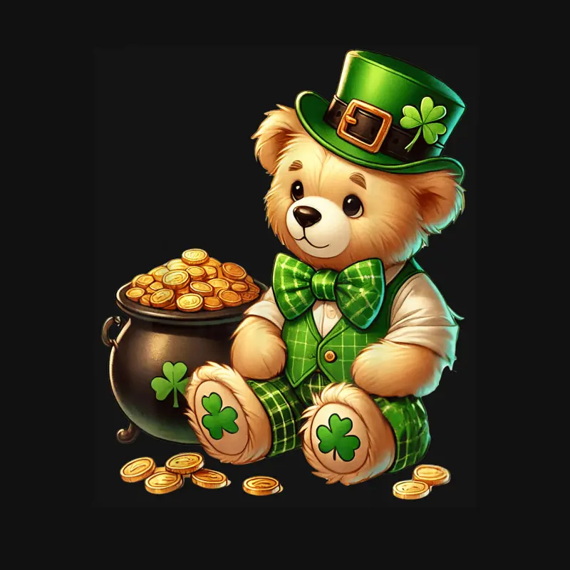 Cute Teddy Bear Leprechaun St Patricks Day Boys Girls Lucky Baby Onesie
