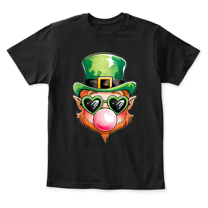 Funny Leprechaun Face St Patricks Day Irish Boy Men Toddler Youth Staple T-Shirt