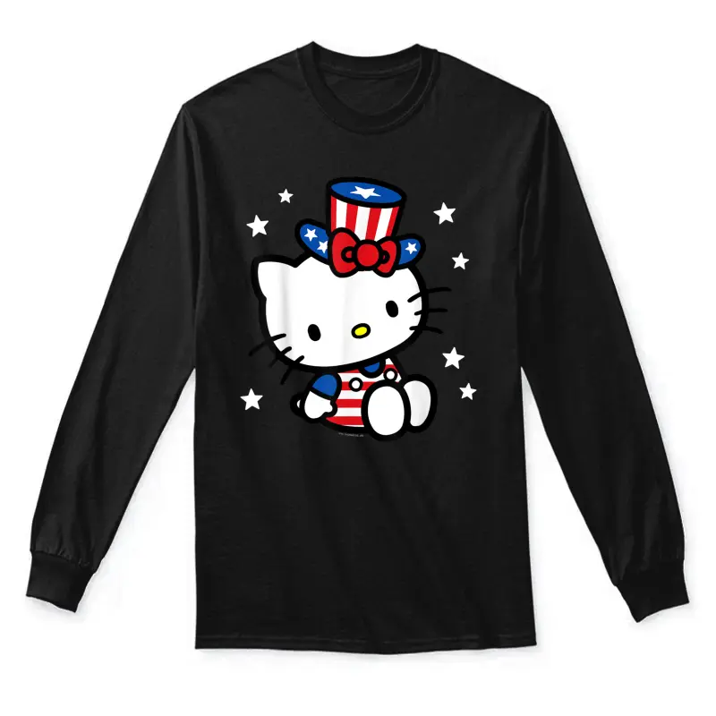 Hello Kitty American 4Th Of July Tee Shirt Unisex Long Sleeve T-Shirt
