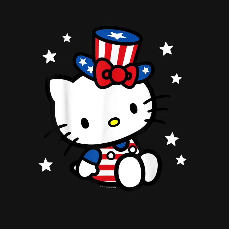 Hello Kitty American 4Th Of July Tee Shirt Unisex Long Sleeve T-Shirt