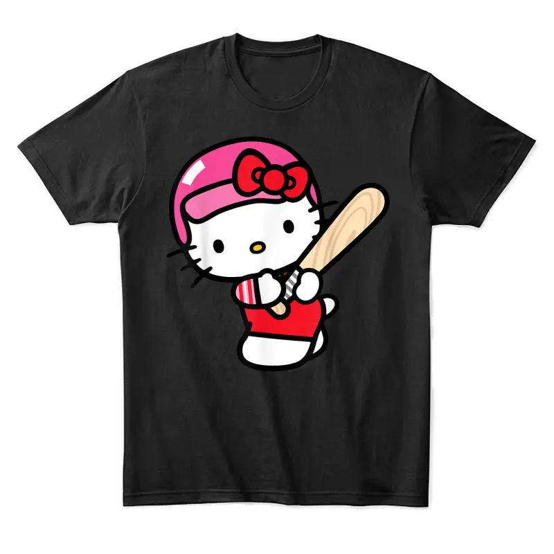 Hello Kitty Baseball Player Tee Shirt Unisex Staple T-Shirt