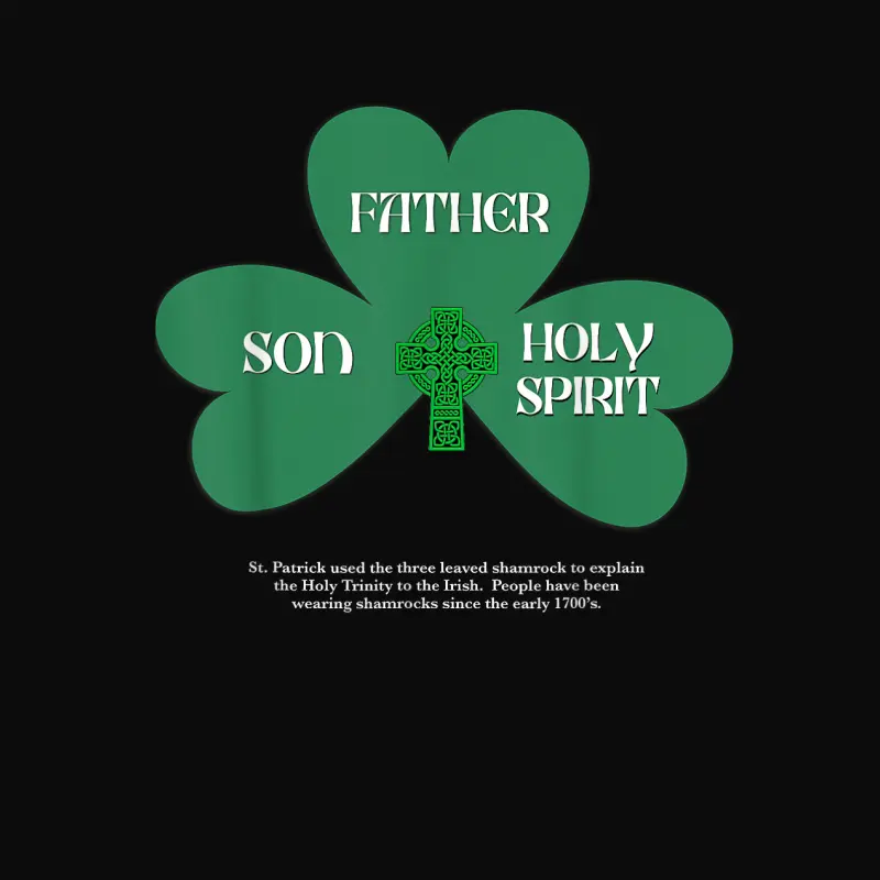 Christian St Patrick's Day Religious Trinity Clover Leaf God Unisex Staple T-Shirt