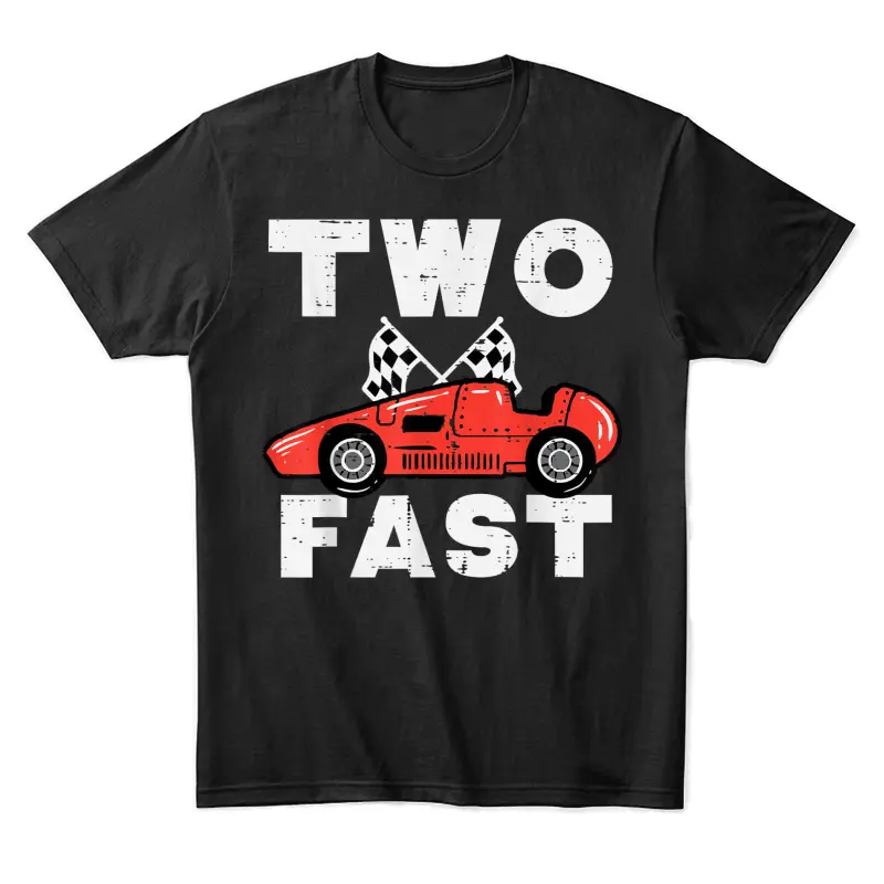 2Nd Birthday Race Car Two Fast 2 Year Old Bday Boys Kids Unisex Staple T-Shirt