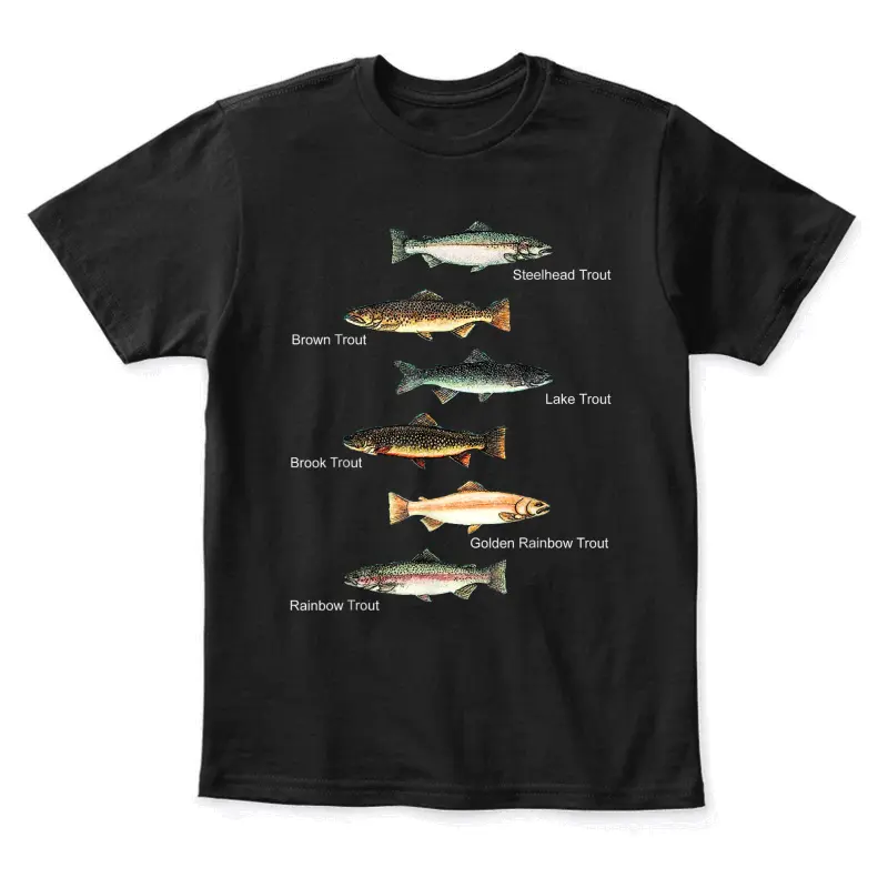 Types Of Trout Fish Species Collection Fishing T-Shirt Youth Staple T-Shirt