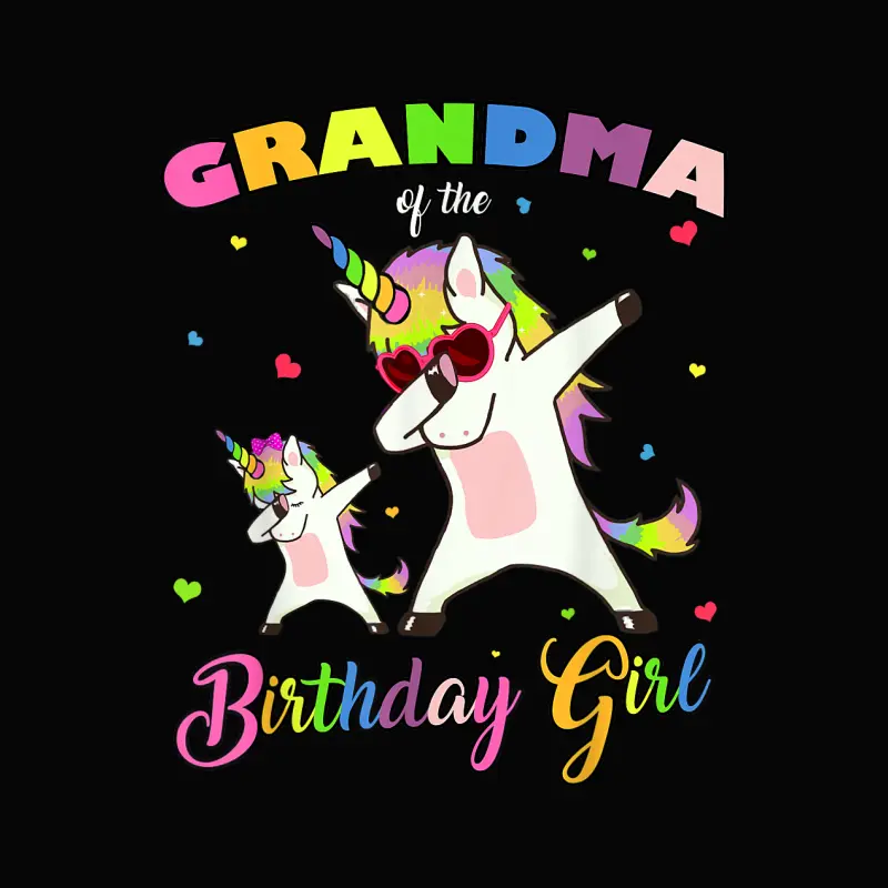 Grandma Of The Birthday Girl Unicorn Birthday Princess Dab Toddler Staple T-Shirt