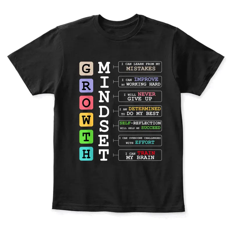 Growth Mindset Shirt Positive School Classroom Teacher Gift Youth Staple T-Shirt