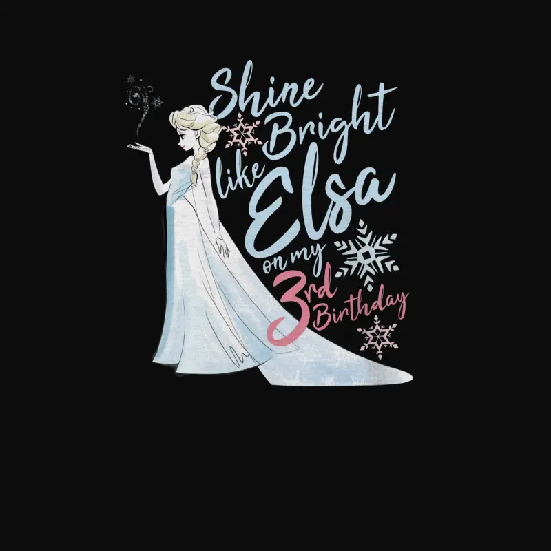 Disney Frozen Elsa Shine Bright On My 3Rd Birthday Unisex Staple T-Shirt