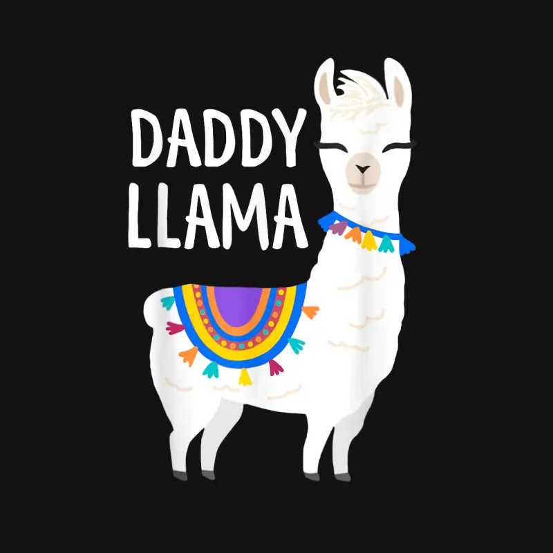 Daddy Llama Funny Father's Day Shirt Men, Dad, Dad Birthday Unisex Long Sleeve T-Shirt