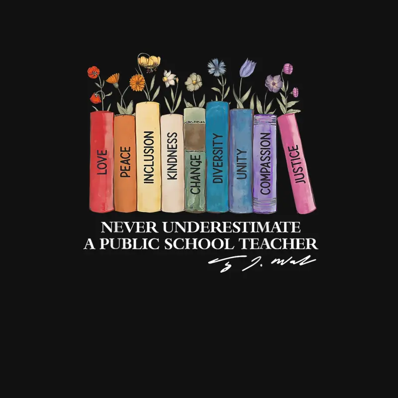 Floral Books Never Underestimate A Public School Teacher Baby Onesie