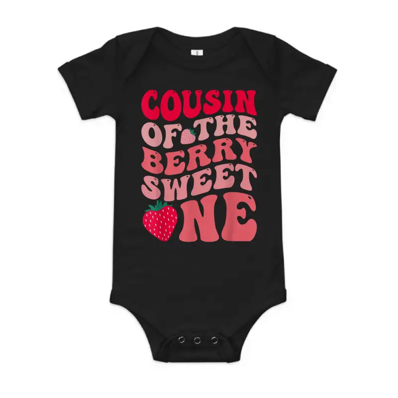 Cousin Of The Berry Sweet One Strawberry First Birthday Baby Onesie