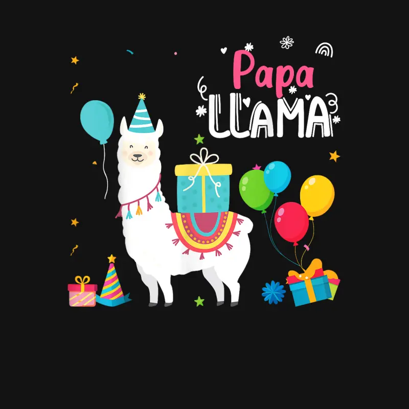 Cute Papa Llama Birthday Girl Family Matching Unisex Long Sleeve T-Shirt