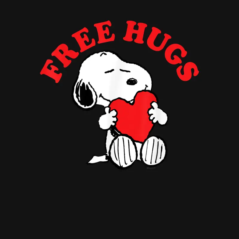 Peanuts Valentines Snoopy Free Hugs Youth Staple T-Shirt