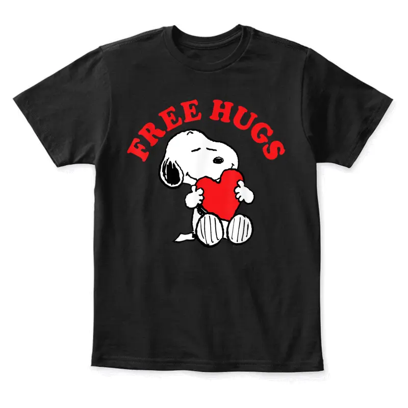 Peanuts Valentines Snoopy Free Hugs Youth Staple T-Shirt
