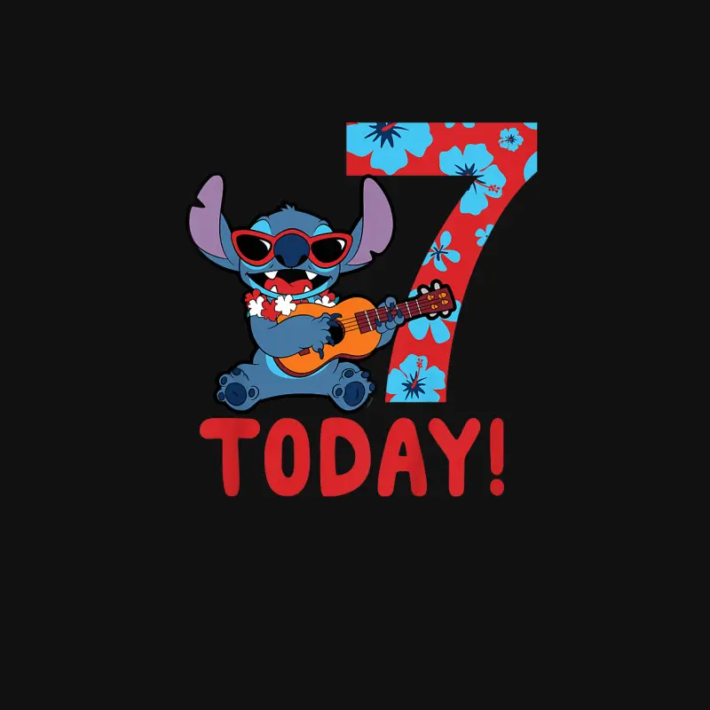 Disney Lilo & Stitch Tropical Birthday 7 Years Old Today Baby Onesie