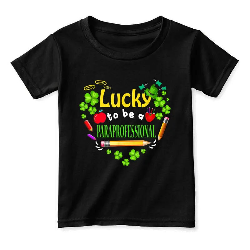 St Patricks Day Lucky To Be A Paraprofessional Toddler Staple T-Shirt